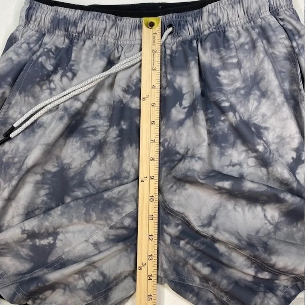 BYLT Premium Basics Active Shorts Mens XXL Grey‎ Tie Dye Lined Athletic Pockets